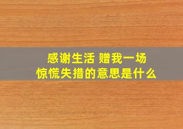 感谢生活 赠我一场惊慌失措的意思是什么